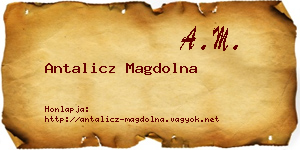 Antalicz Magdolna névjegykártya