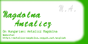 magdolna antalicz business card